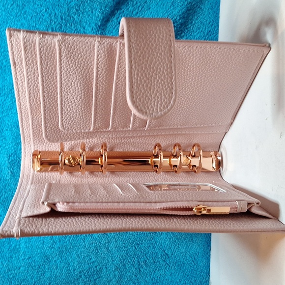 Branded Other - A6 Personal Notebook Binder, 6 Ring, Soft Leather A6 Planner, Rose gold Rings